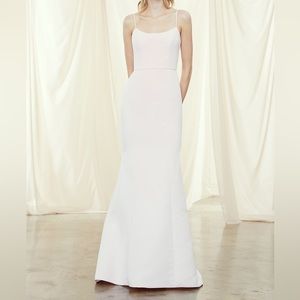 Blush fitted formal gown